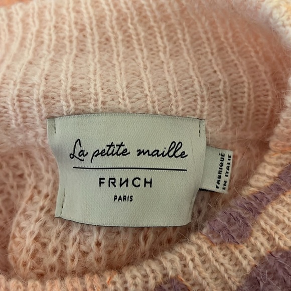 La Petite  Maille Made in Italy Orange and Purple Patterned Sweater  size s/m - Picture 9 of 9